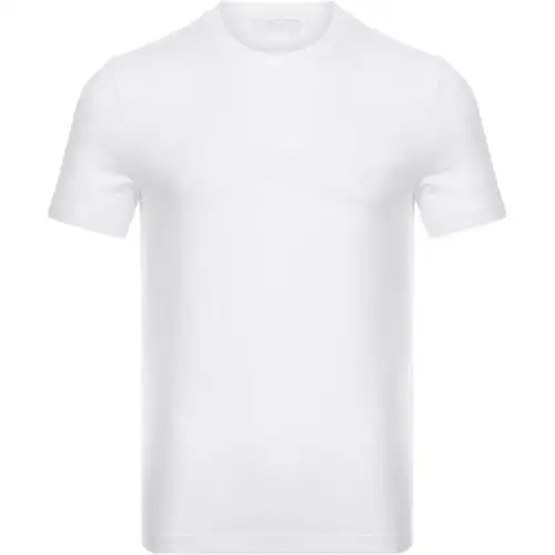 PRADA T Shirts Men's White Crew Neck Moderate Straight Fit