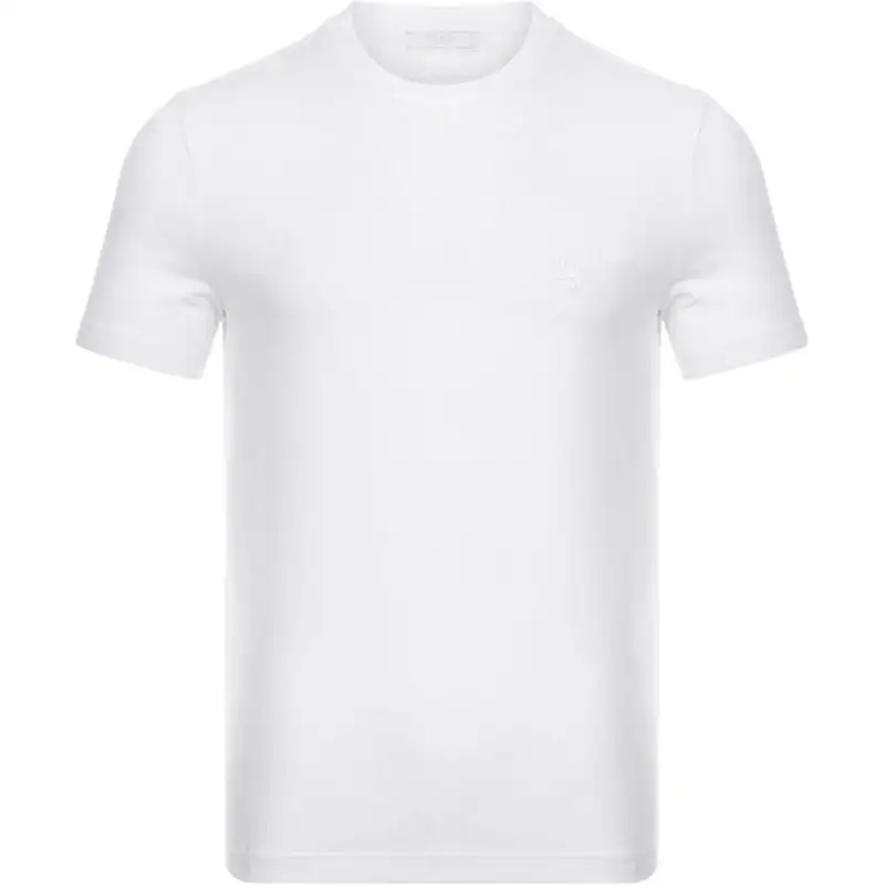 PRADA T Shirts Men's White Crew Neck Moderate Straight Fit