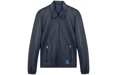 PRADA FW23 Leather Jacket Men's Black