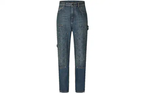 Louis Vuitton monogram button jeans