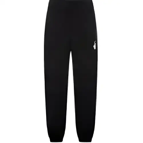 OFF WHITE Dinosaur Series Knitted Sweatpants Men's Black Moderate Cuffed Pants