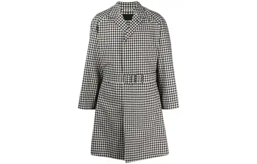 Prada gingham-check cotton coat