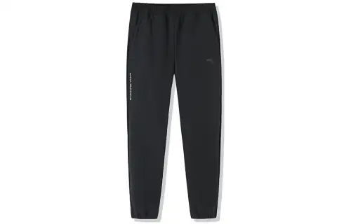 ANTA Running Collection Knitted Sweatpants Men's Black Moderate Cuffed Pants