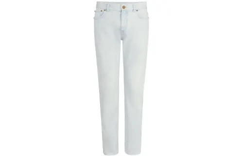 LOUIS VUITTON New Quarterly Products Of LV Jeans Men's Light Blue Moderate Slim Fit Pants