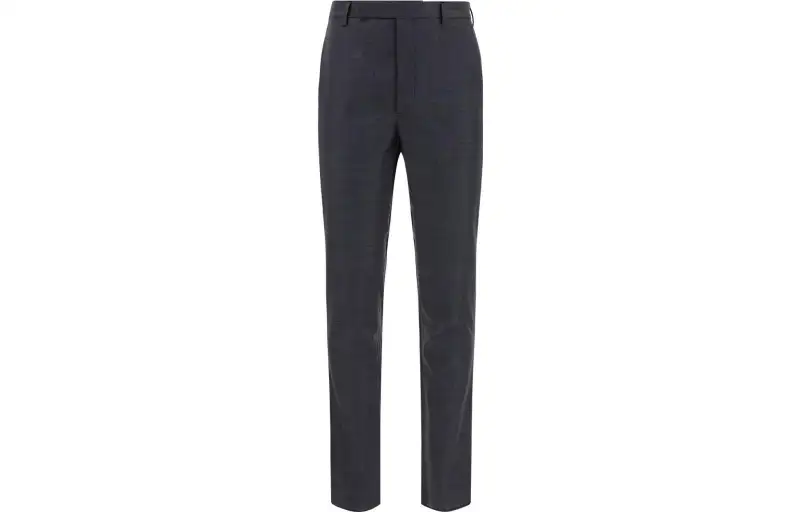 PRADA Logo Patch Straight Leg Tailored Pants
