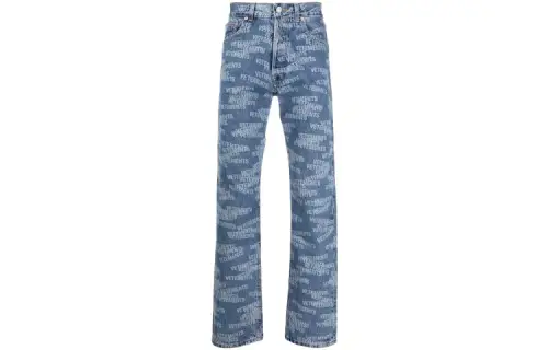 Vetements Jeans Men's Blue Moderate Straight Fit Pants