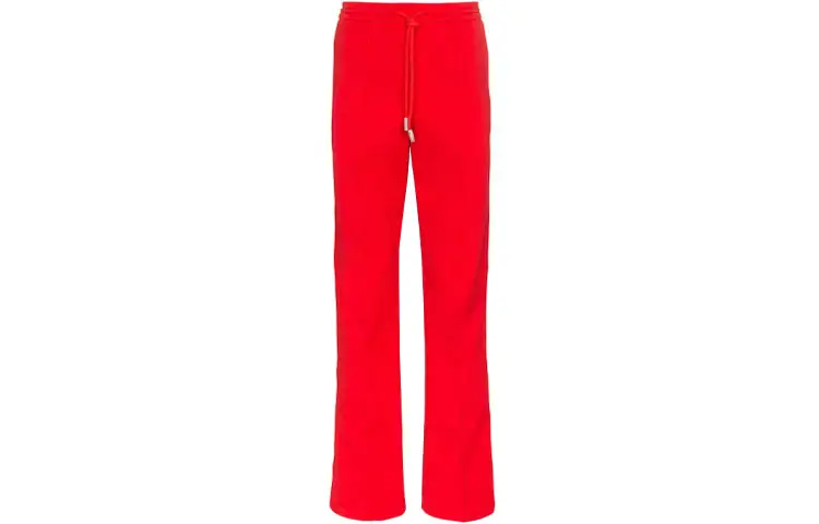 OFF WHITE SS21 Knitted Sweatpants Men's Red Moderate Straight Fit Pants