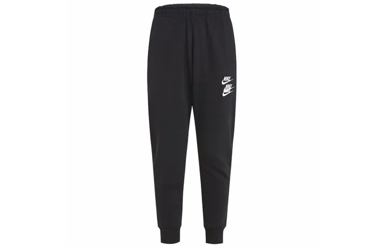Nike Knitted Sweatpants Men's Black Moderate Cuffed Pants