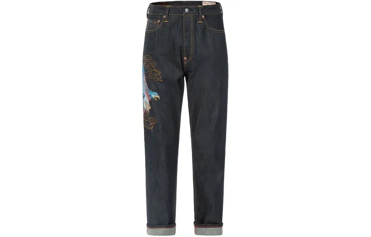 EVISU Jeans Men's Denim Blue Moderate Slim Fit Pants
