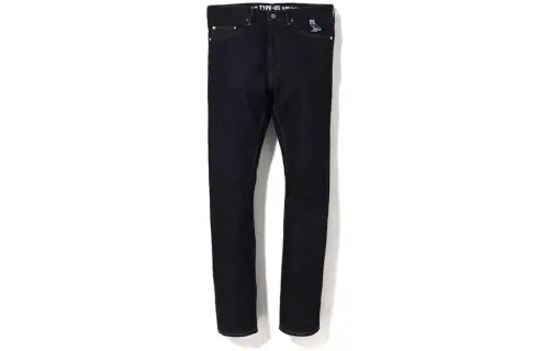 A BATHING APE Jeans Men's Dark Blue Moderate Straight Fit Pants
