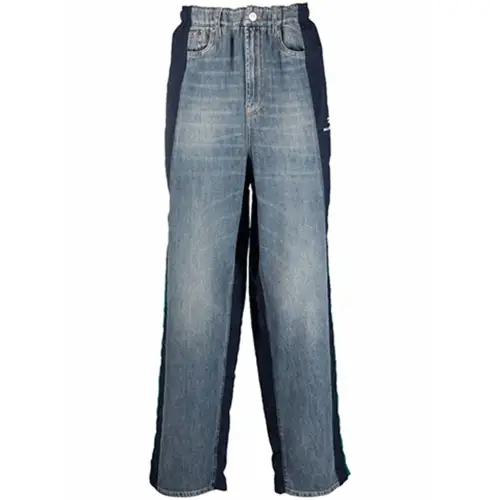 Balenciaga Jeans Men's Blue Moderate Wide Leg Pants