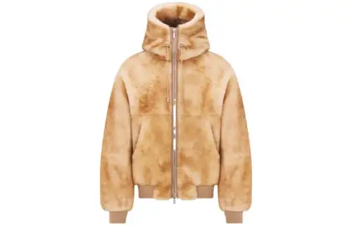 DIOR Furs Men's Khaki Hooded Moderate