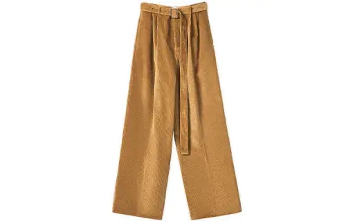 LOEWE Casual Pants Men's Yellow Moderate Wide Leg Pants