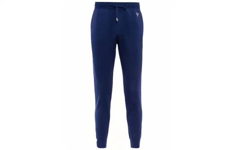 PRADA Knitted Sweatpants Men's Dark Blue Moderate Slim Fit Pants
