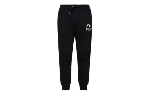 EVISU Casual Pants Men's Black Moderate Straight Fit Pants