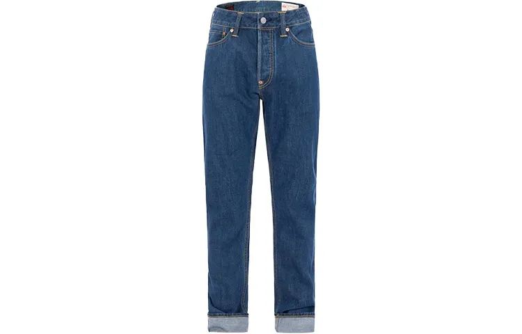 EVISU Straight Jeans Men's Denim Blue