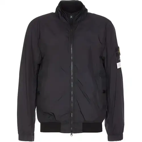 STONE ISLAND Logo Patch Zip-Up Bomber Jacket