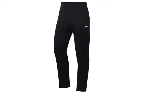 Li Ning Knitted Sweatpants Men's Black Moderate Straight Fit Pants