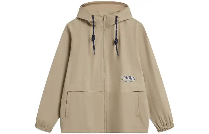 Li Ning Weekend Youth Sports Fashion Collection Trench Coat Men's Authentic Khaki