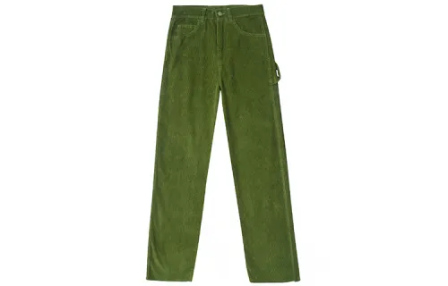 Drew house Smiley Collection Casual Pants Unisex Olive Green Moderate Straight Fit Pants