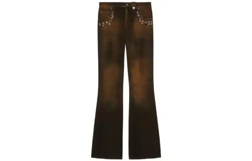 GUCCI Jeans Men's Brown Moderate Flared Pants