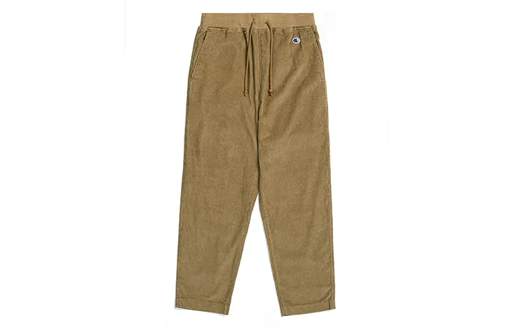 Champion Corduroy Drawstring Pants Fashion Comfortable Versatile Trendy Straight Fit Thickened And Fleece Lined
