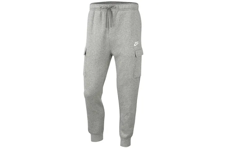Nike Knitted Sweatpants Men's Gray Moderate Cuffed Pants