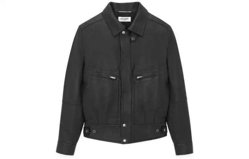 SAINT LAURENT FW22 Leather Jacket Men's Black