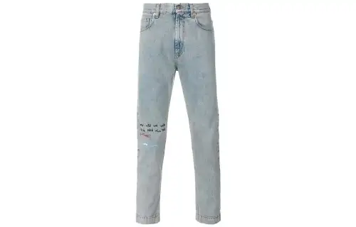 GUCCI Jeans Men's Light Blue Moderate Straight Fit Pants