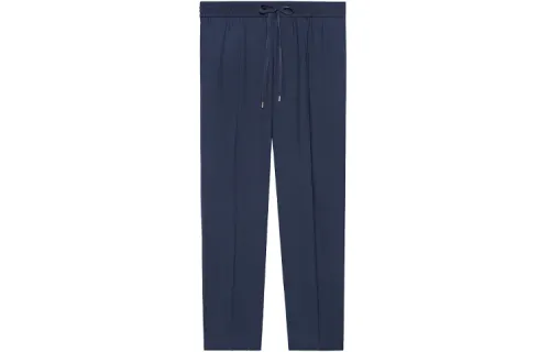 GUCCI Knitted Sweatpants Men's Blue Moderate Straight Fit Pants