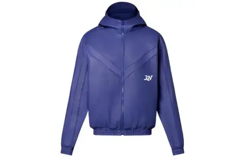 LOUIS VUITTON Pre Owned Leather Track Jacket