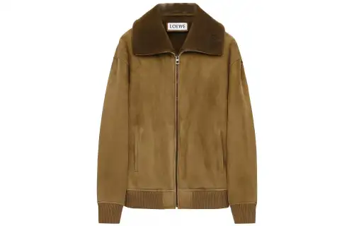 LOEWE Leather Jacket Men's Khaki