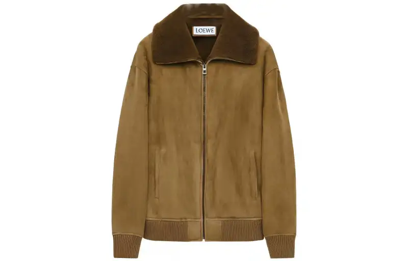 LOEWE Leather Jacket Men's Khaki