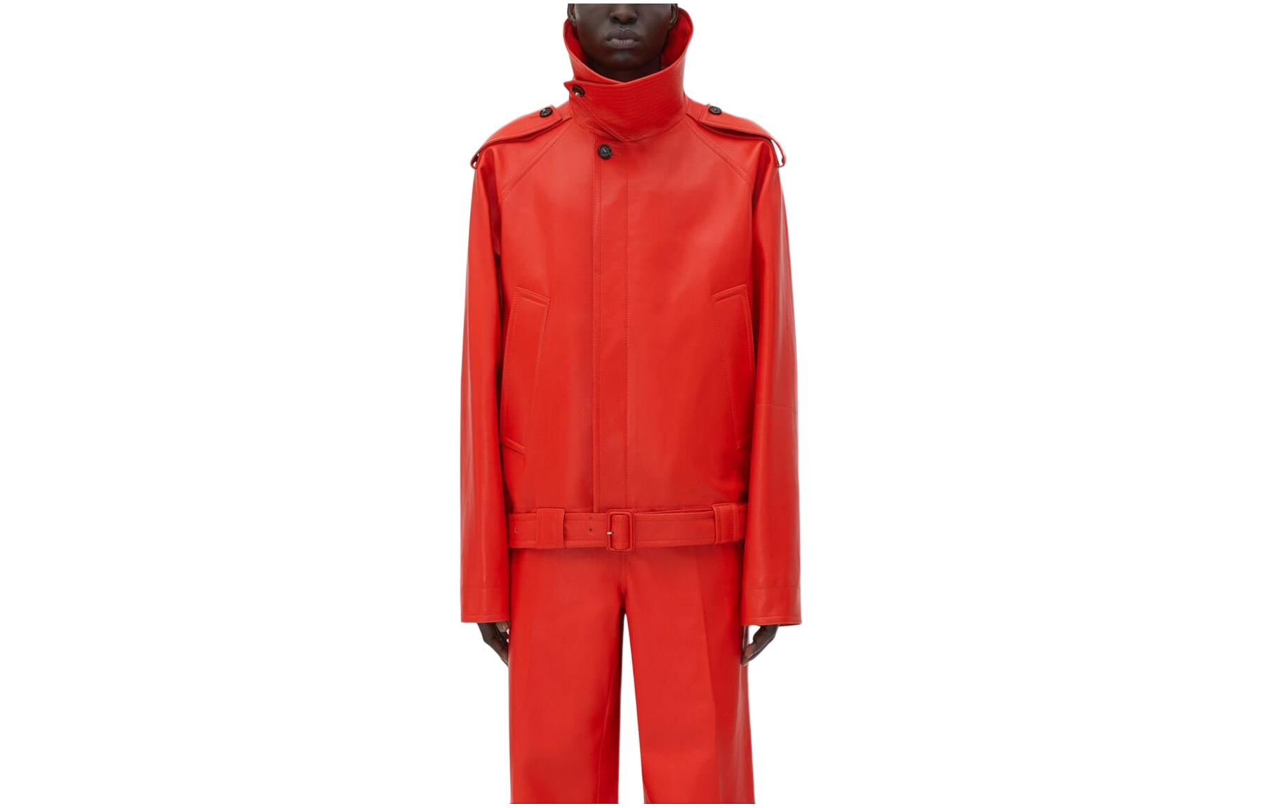 Bottega Veneta SS24 Leather Jacket Men's Tulip Red