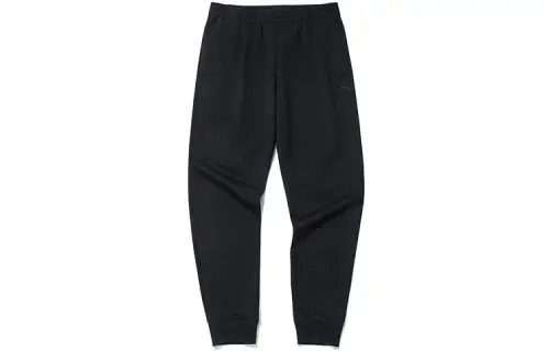 ANTA Variety Training Collection Knitted Sweatpants Men's Black Moderate Cuffed Pants
