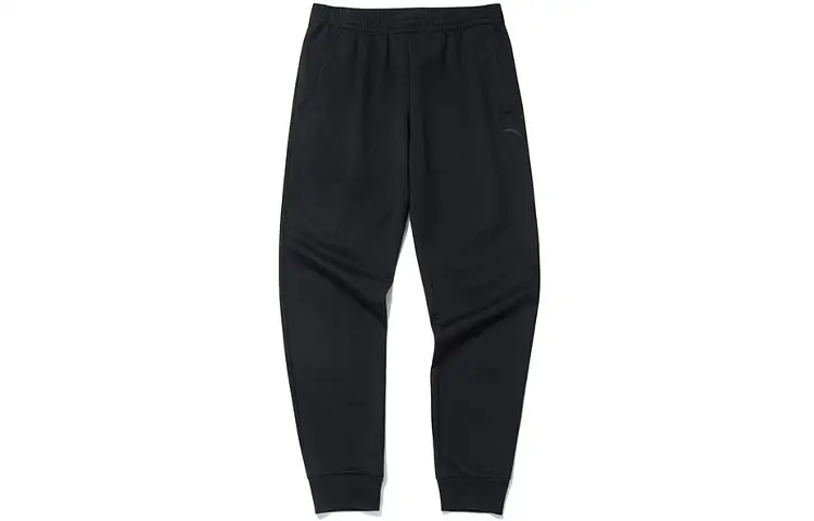 ANTA Variety Training Collection Knitted Sweatpants Men's Black Moderate Cuffed Pants