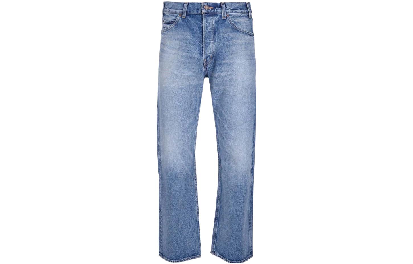 CELINE Logo Patch Straight Leg Jeans