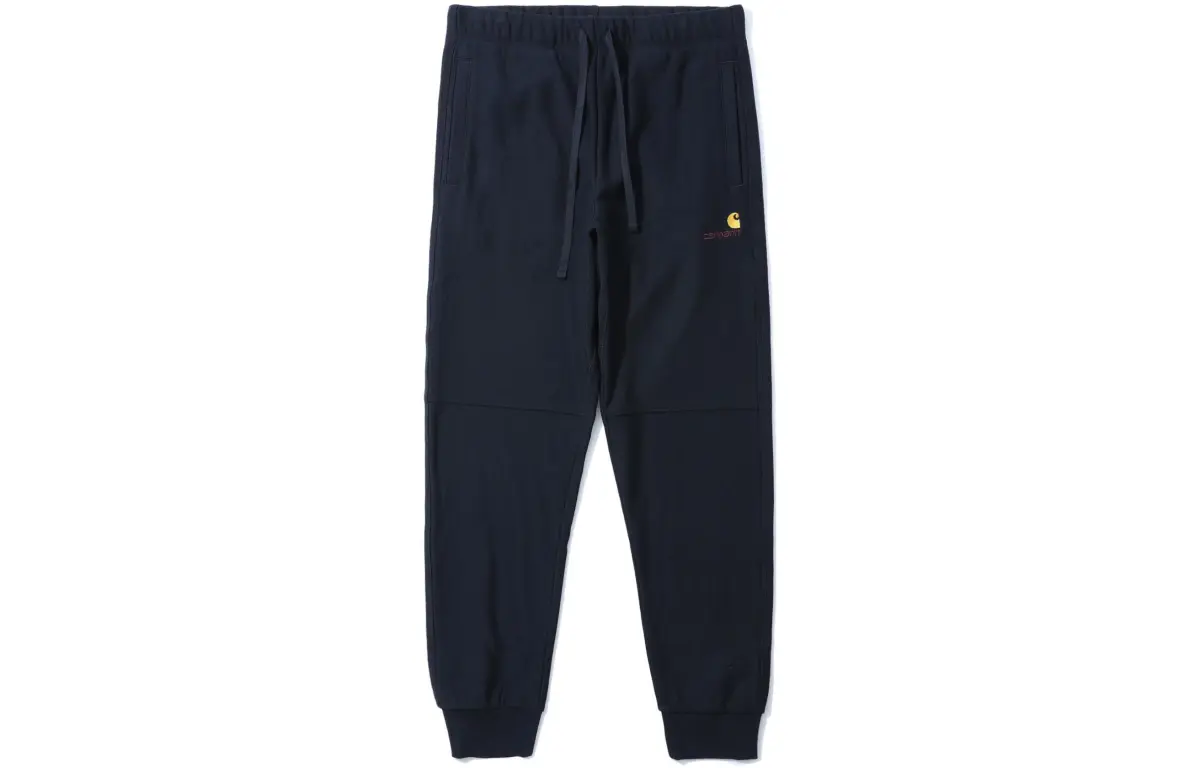 Carhartt WIP Knitted Sweatpants Men's Navy Blue Moderate Cuffed Pants