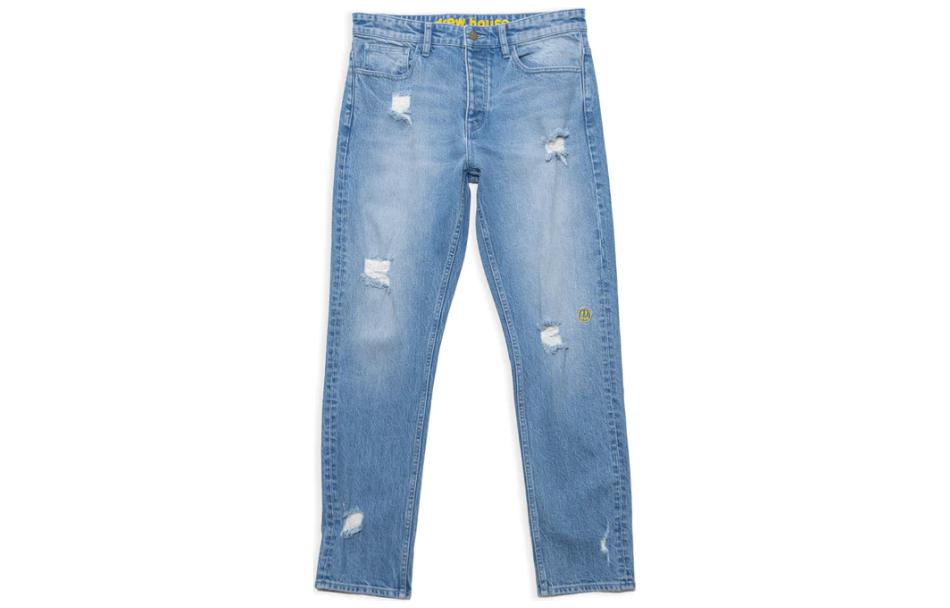Drew house Smiley Collection Jeans Men's Blue Moderate Straight Fit Pants