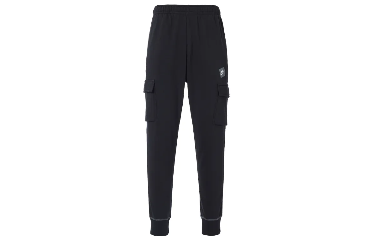 Nike Casual Lace Up Fleece Lined Knitted Sweatpants Men's Black