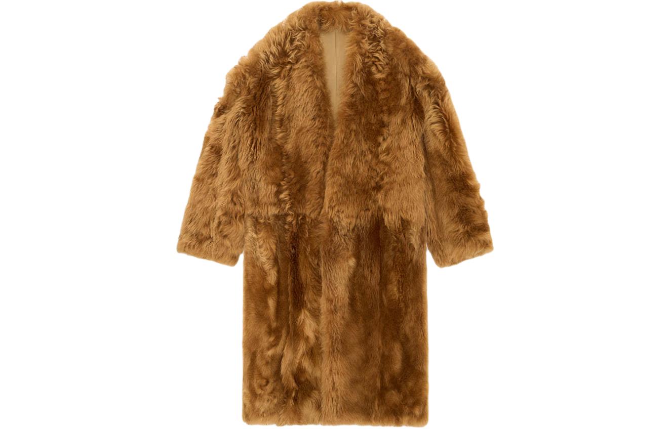 Fear of God SS24 Season 8 Series Shearling Lapelless Overcoat Loose Side Bag Long Sleeve Fur Men's Cougar/Cougar