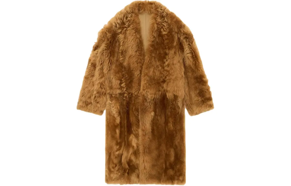 Fear Of God SS24 Eighth Season Collection Shearling Lapelless Overcoat Fur Men's Cougar/Cougar