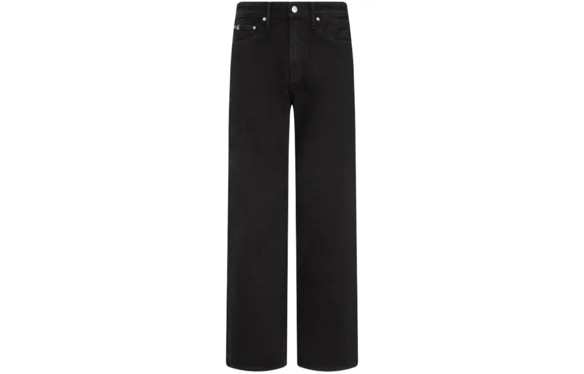 Calvin Klein Jeans Men's Black Moderate Straight Fit Pants