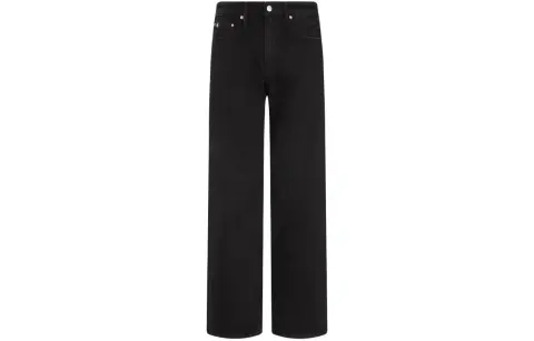 Calvin Klein Jeans Men's Black Moderate Straight Fit Pants