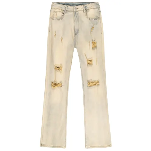 XINYINSU Jeans Unisex Yellow Mud