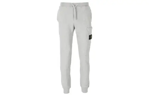 STONE ISLAND Knitted Sweatpants Men's Gray Moderate Cuffed Pants