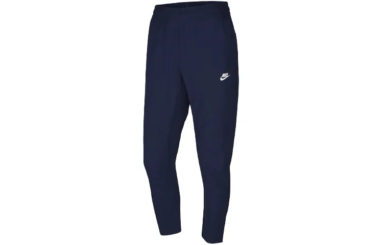 Nike Knitted Sweatpants Men's Dark Navy Blue Moderate Cuffed Pants