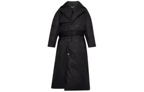 Balenciaga Belted Button-Up Down Coat