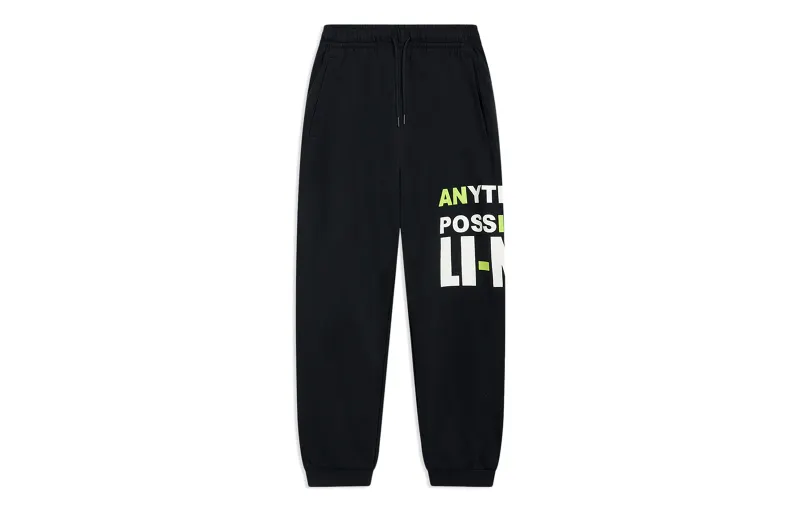 Li Ning Sports Life Collection Knitted Sweatpants Men's Black