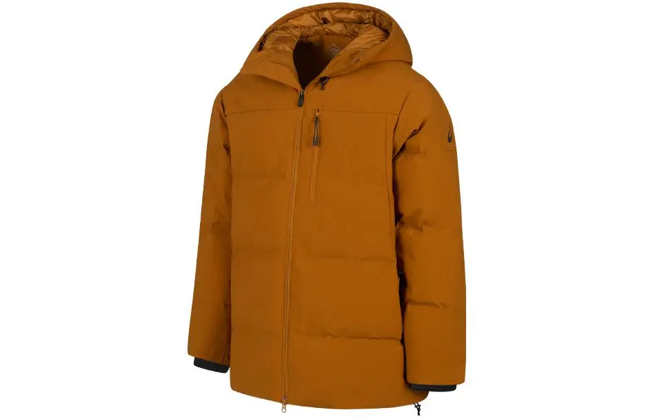ASICS Down Jackets Men's Brown Hooded Moderate Other